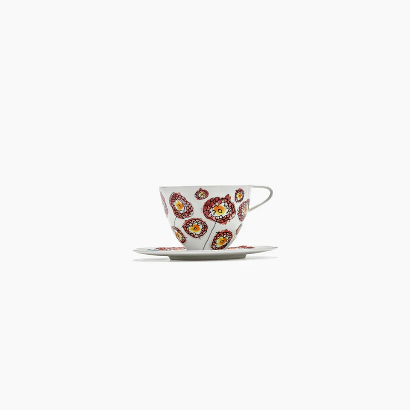 Midnight Flowers Tableware - Cappuccino cup with saucer - Box of 2