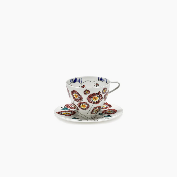 Midnight Flowers Tableware - Cappuccino cup with saucer - Box of 2