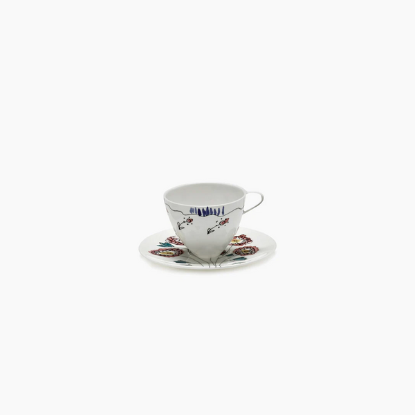 Midnight Flowers Tableware - Coffee cup high with saucer - Box of 2