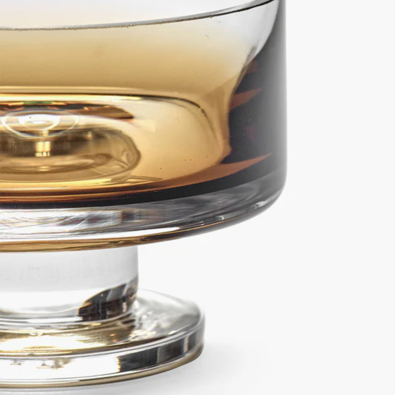 Zuma Glassware - Low bowl on foot S amber - box of 4