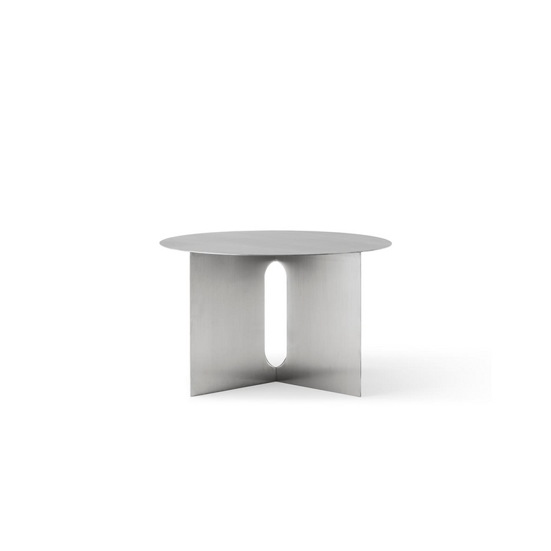 Androgyne Side Table - Ø63 - Brushed Steel Base by Audo