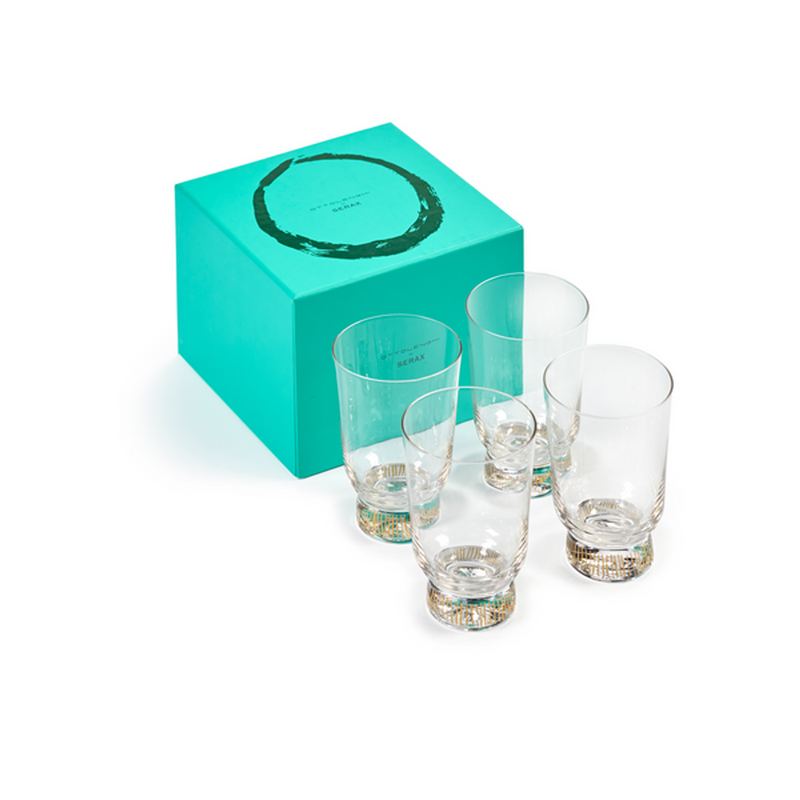 Feast Collection | Striped glass (Box of 4)