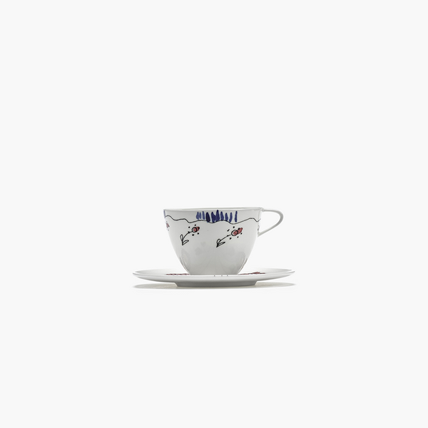 Midnight Flowers Tableware - Coffe cup low with saucer - Box of 2