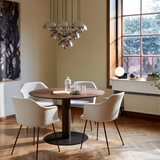 Rely Dining Chair - Upholsterd Armrest, Steel Base by &Tradition