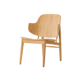 The Penguin Wooden Lounge Chair in natural oak, featuring a curved form-pressed veneer back and solid wood frame.