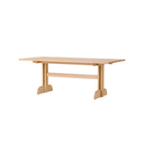 Rectangular Puffin Dining Table in natural solid oak, featuring a Shaker-style wooden base on a plain white background.
