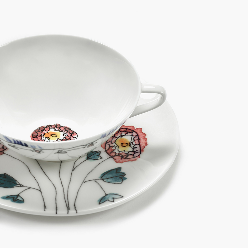 Midnight Flowers Tableware - Coffe Cup Low with Saucer (Box of 2) by Serax - Marni