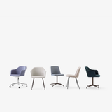 Rely Dining Chair - Upholsterd Armrest, Steel Base