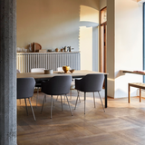 Rely Dining Chair - Upholsterd Armrest, Steel Base