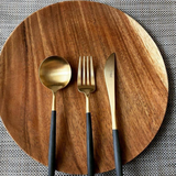 Goa 24 pcs Dining Set - Black & Gold by Cutipol