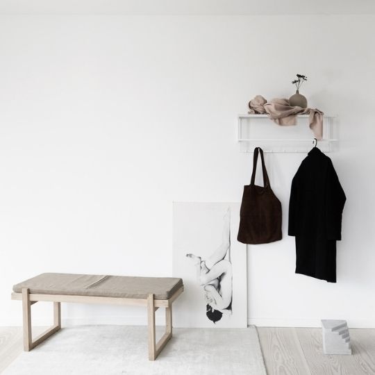 Minimal Bench Leather Mattress by Kristina Dam